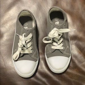 Grey and white size 1 youth shoes